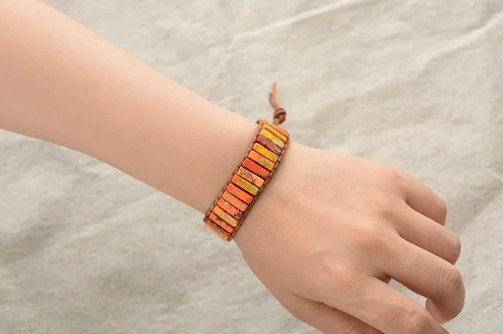 Handmade Multi Color Natural Stone strand Bracelets, Evoke your inner Chakra