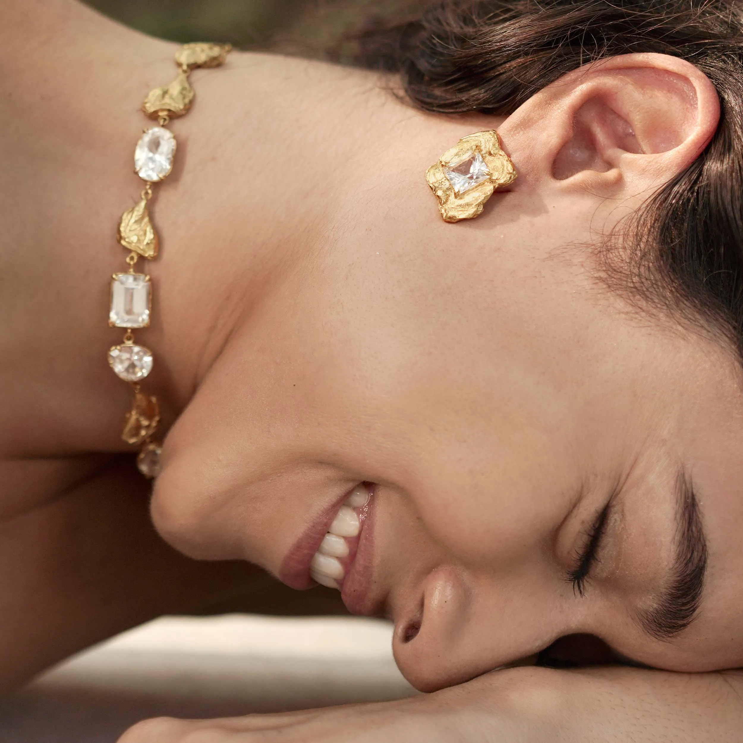 Jaqi White Sapphire Earrings
