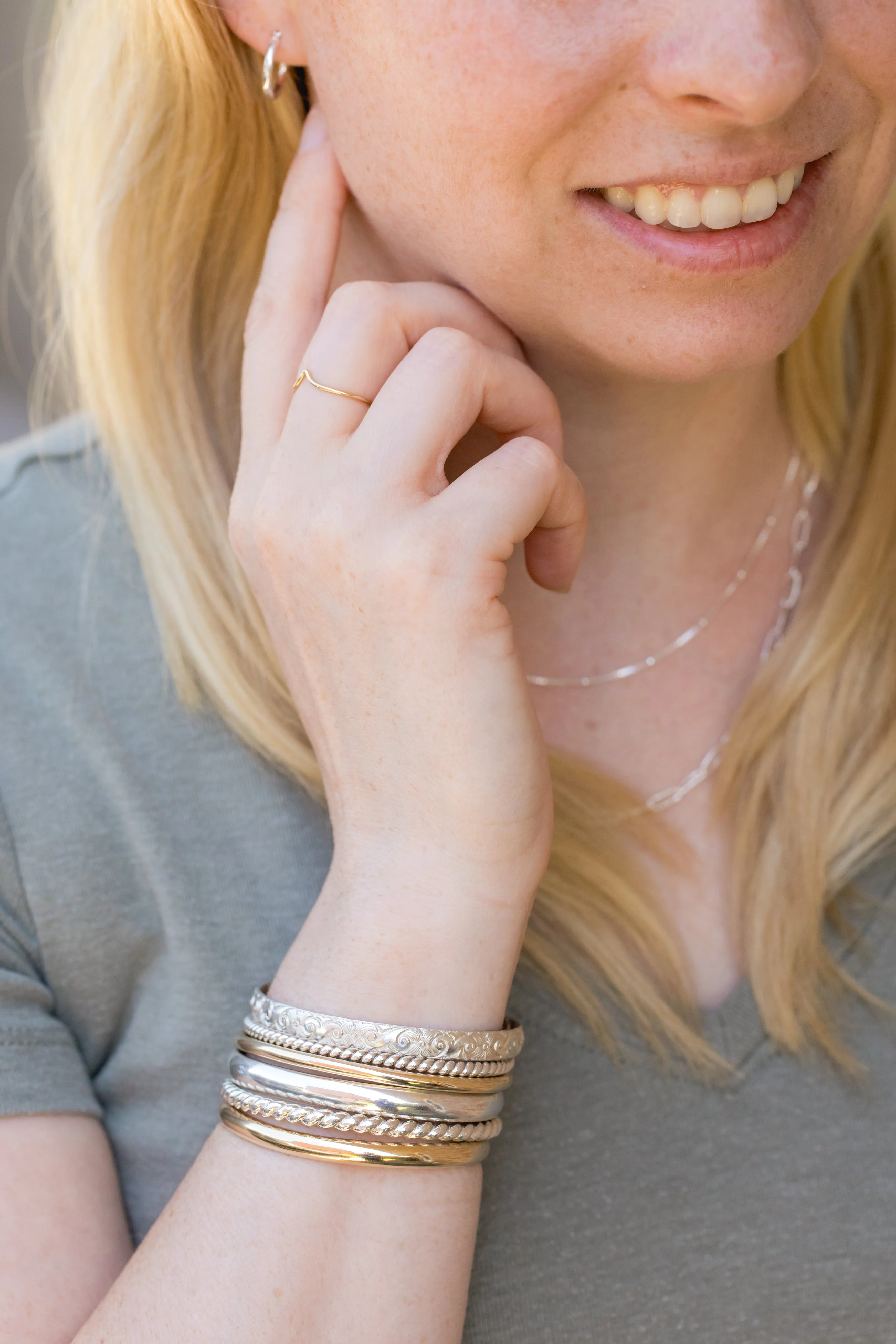 Journey Gold Bangle Cuff Bracelet