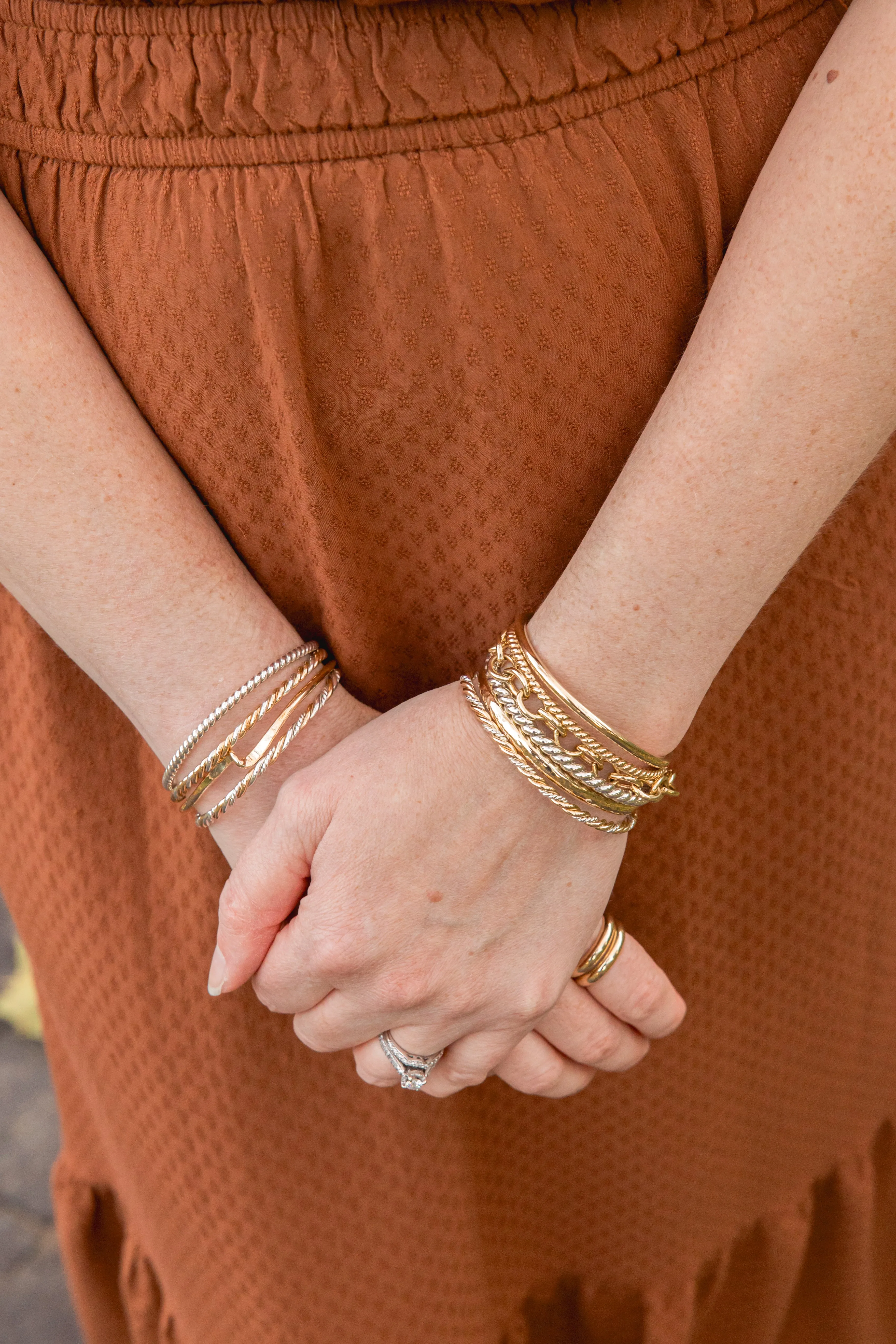 Journey Gold Bangle Cuff Bracelet