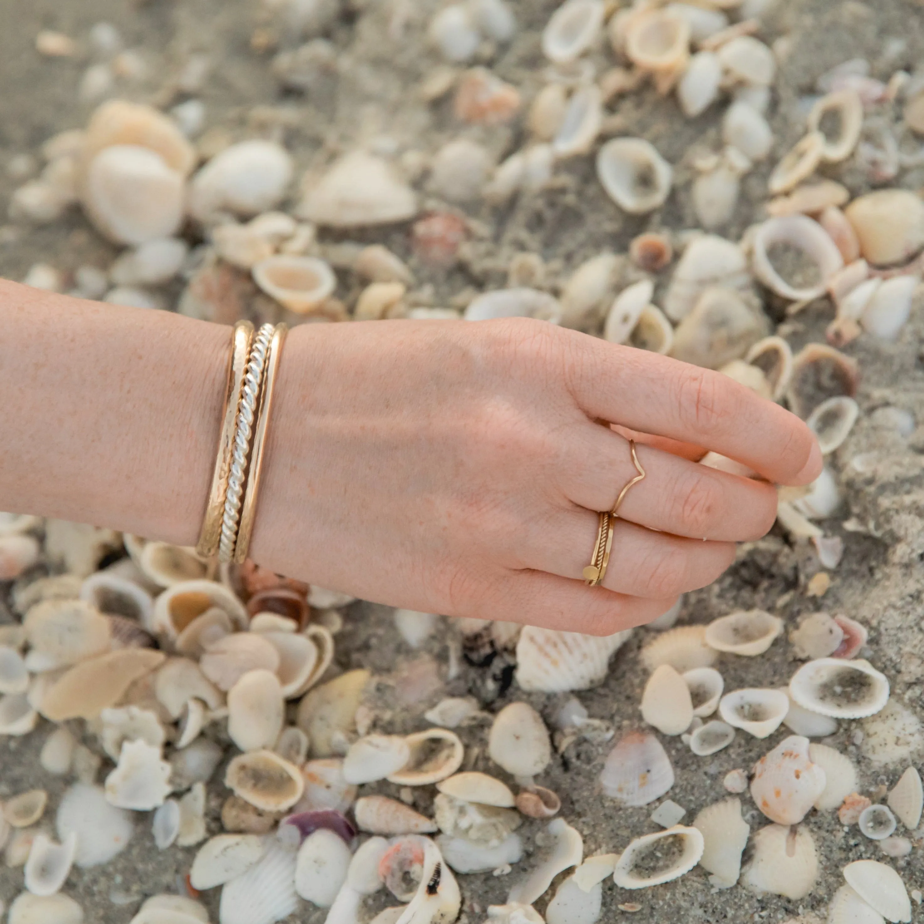 Journey Gold Bangle Cuff Bracelet
