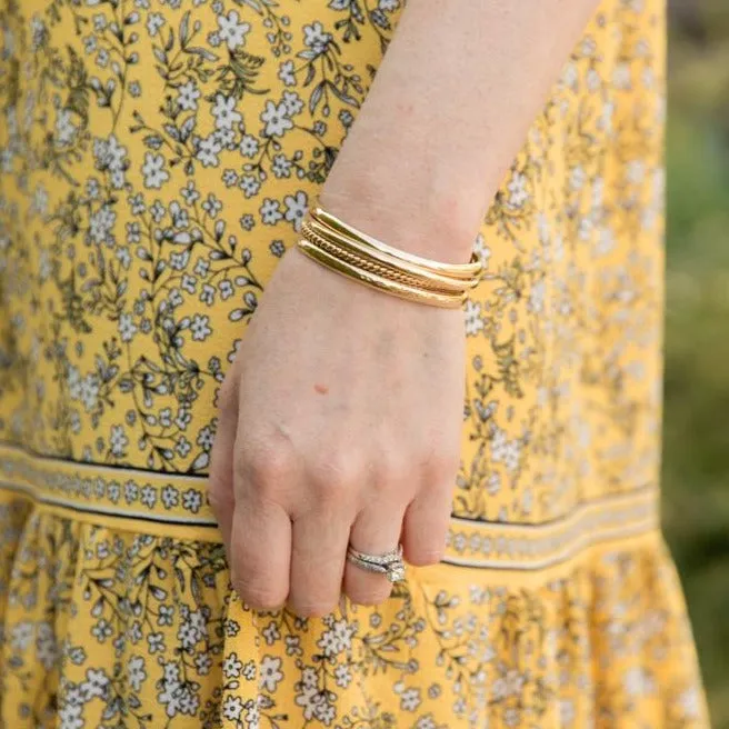 Journey Gold Bangle Cuff Bracelet