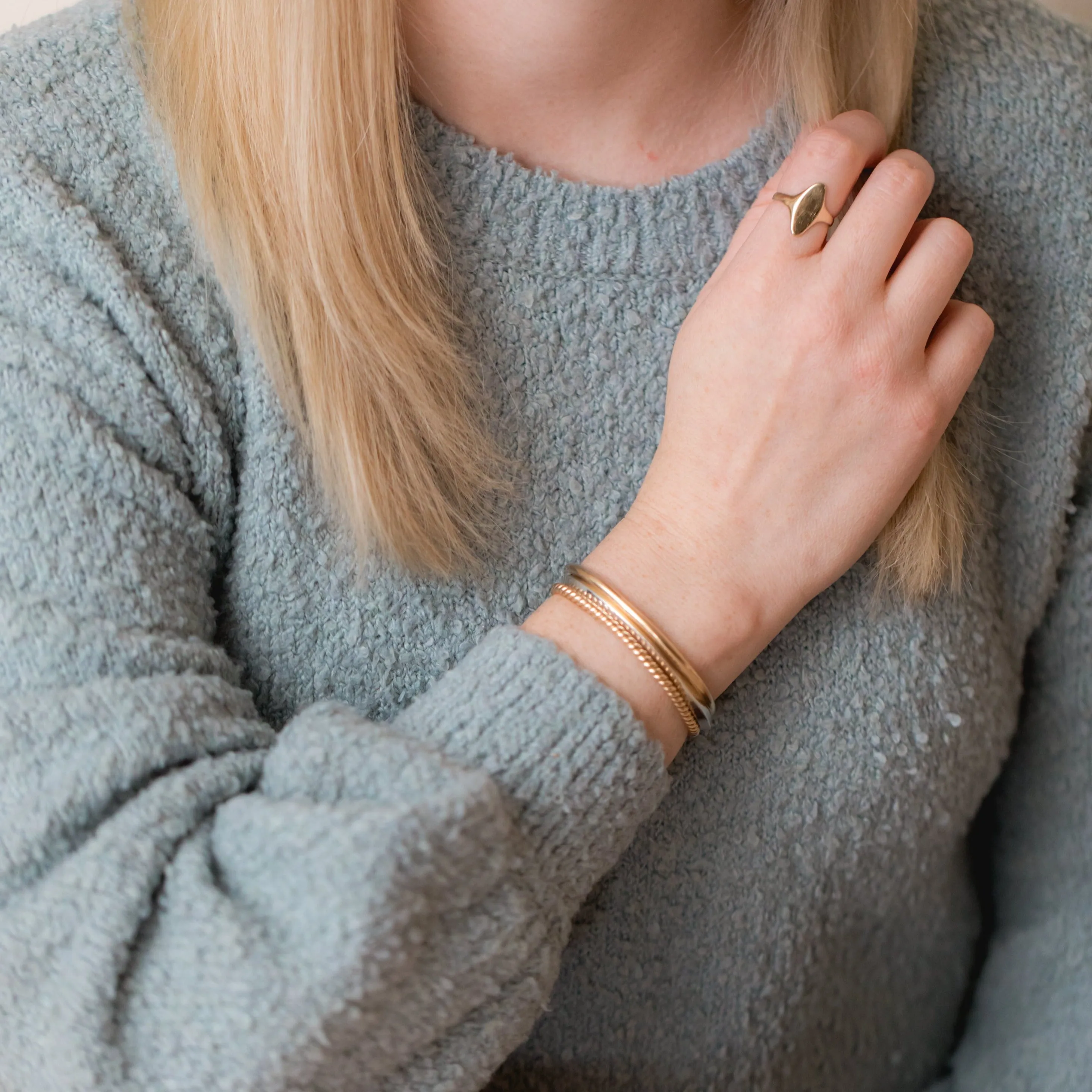 Journey Gold Bangle Cuff Bracelet