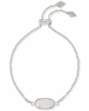 Kendra Scott Elaina Silver Adjustable Chain Bracelet in Iridescent Drusy