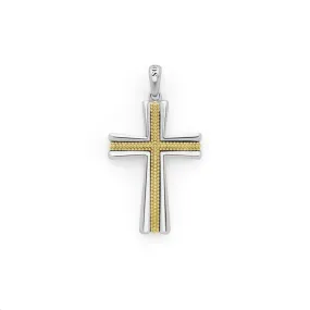 Lagos Anthem Two-Tone Caviar Beaded Cross Amulet