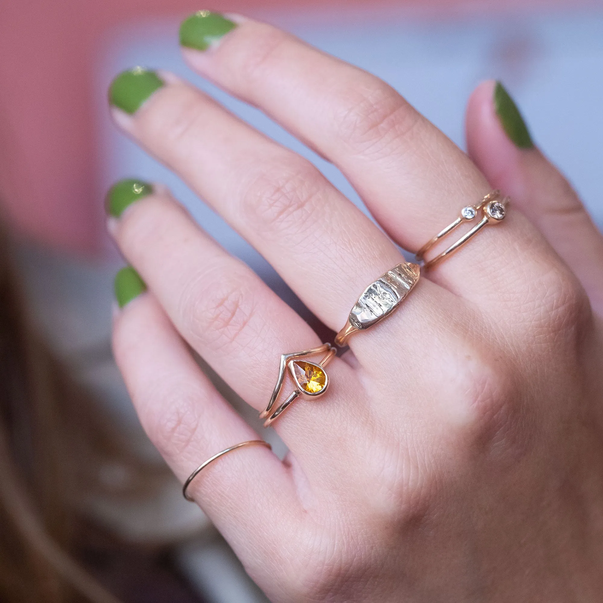 Les Vivants - Traces gold ring