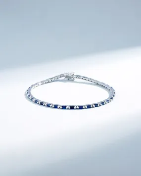 Linear Dark Blue Sapphire Tennis Bracelet