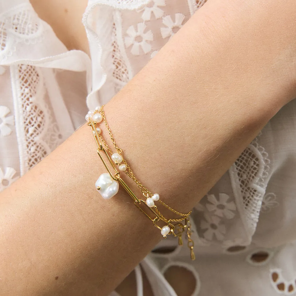 Lolly Bracelet - Gold   Pearl