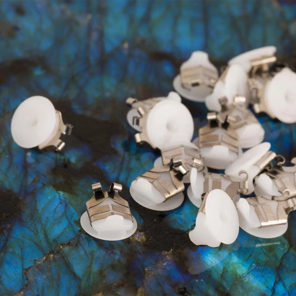 Lox Silver Tone Secure Earring Backs Two Pairs Pack