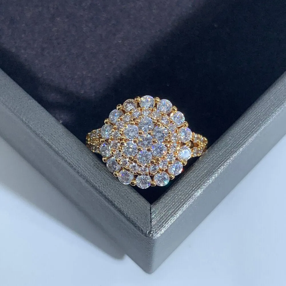 Luxury Promise Zircon Ring 585 Rose Gold Women Wedding Jewelry