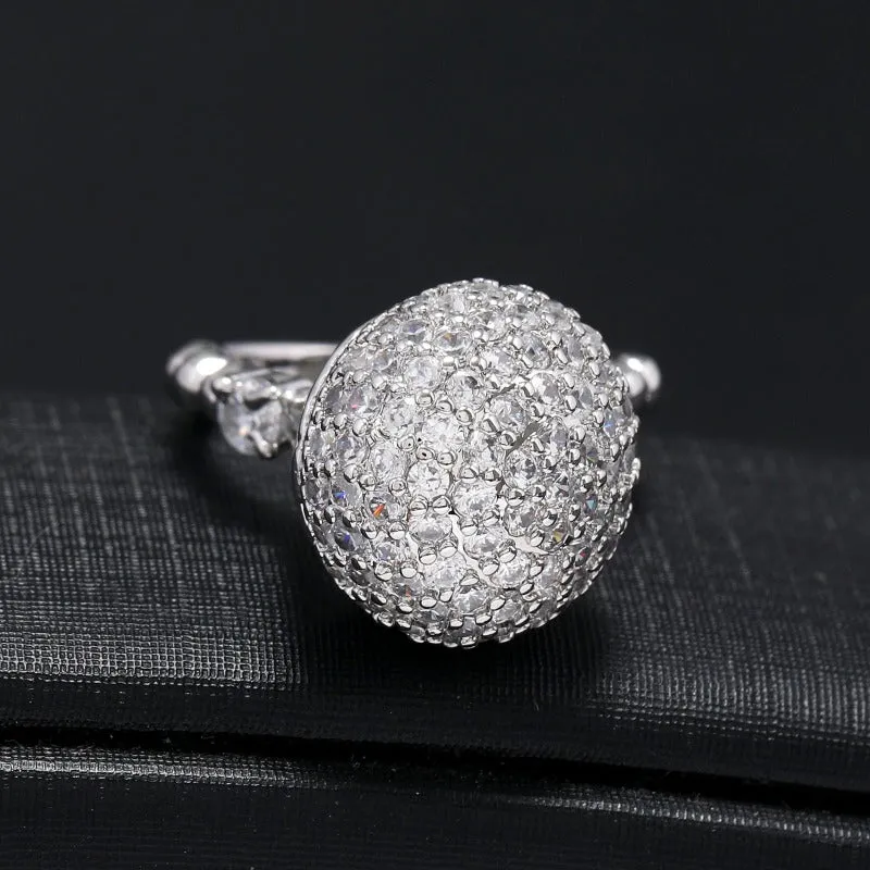 Luxury Wedding Zircon Ring 18K Yellow Gold For Women Bridal Jewelry