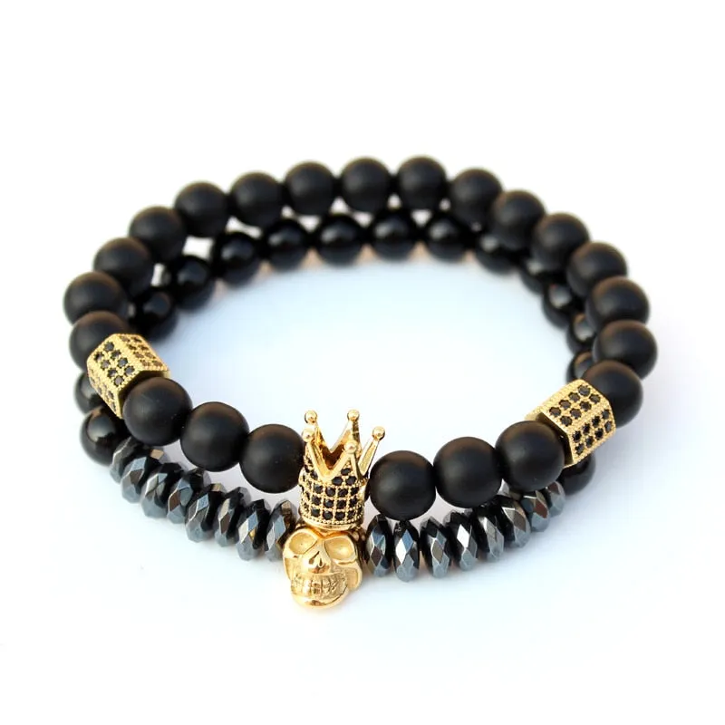 Matt Onyx Stone Bead Bracelet