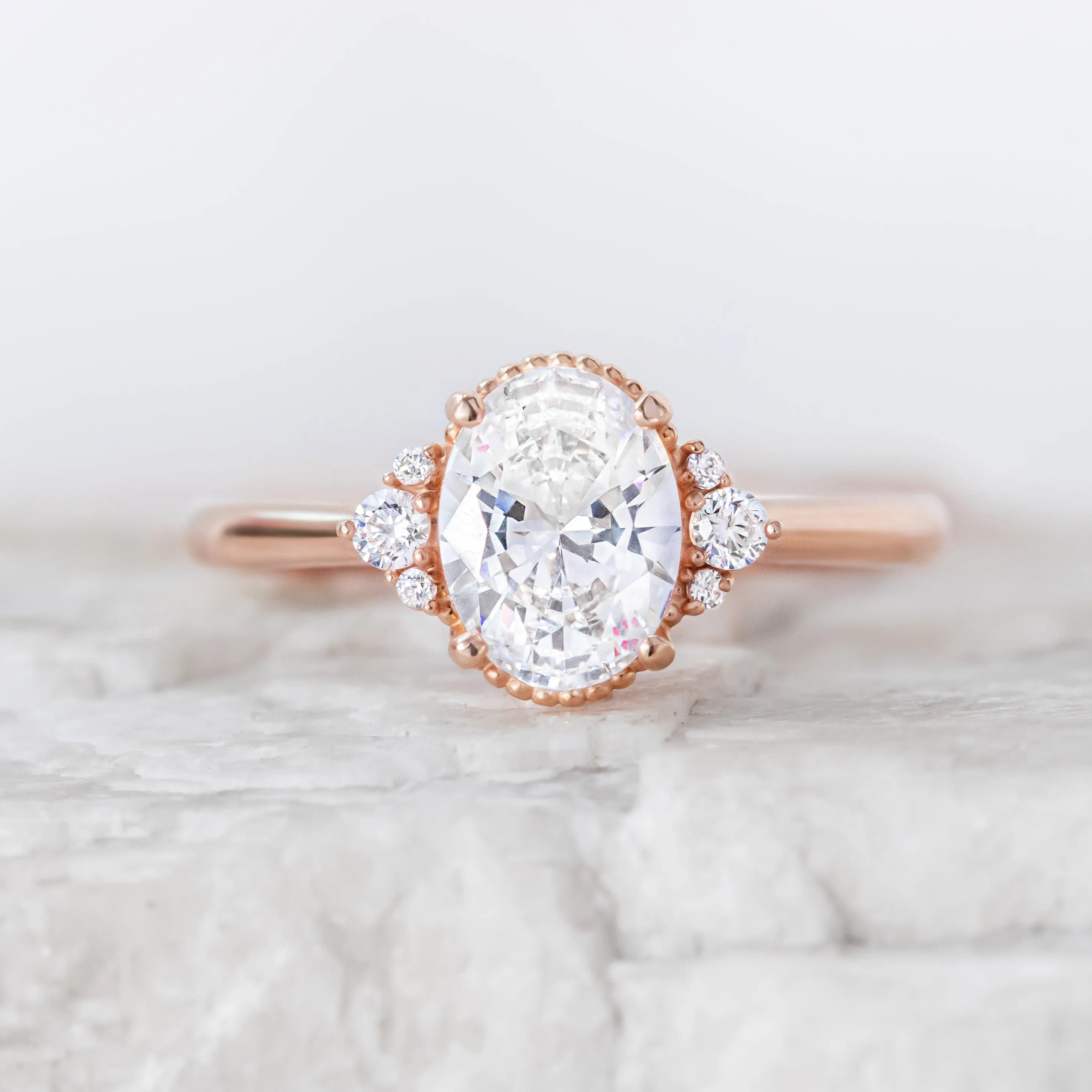 Mayfair ~ Oval Side Stone Ring