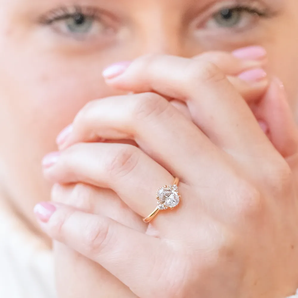Mayfair ~ Oval Side Stone Ring