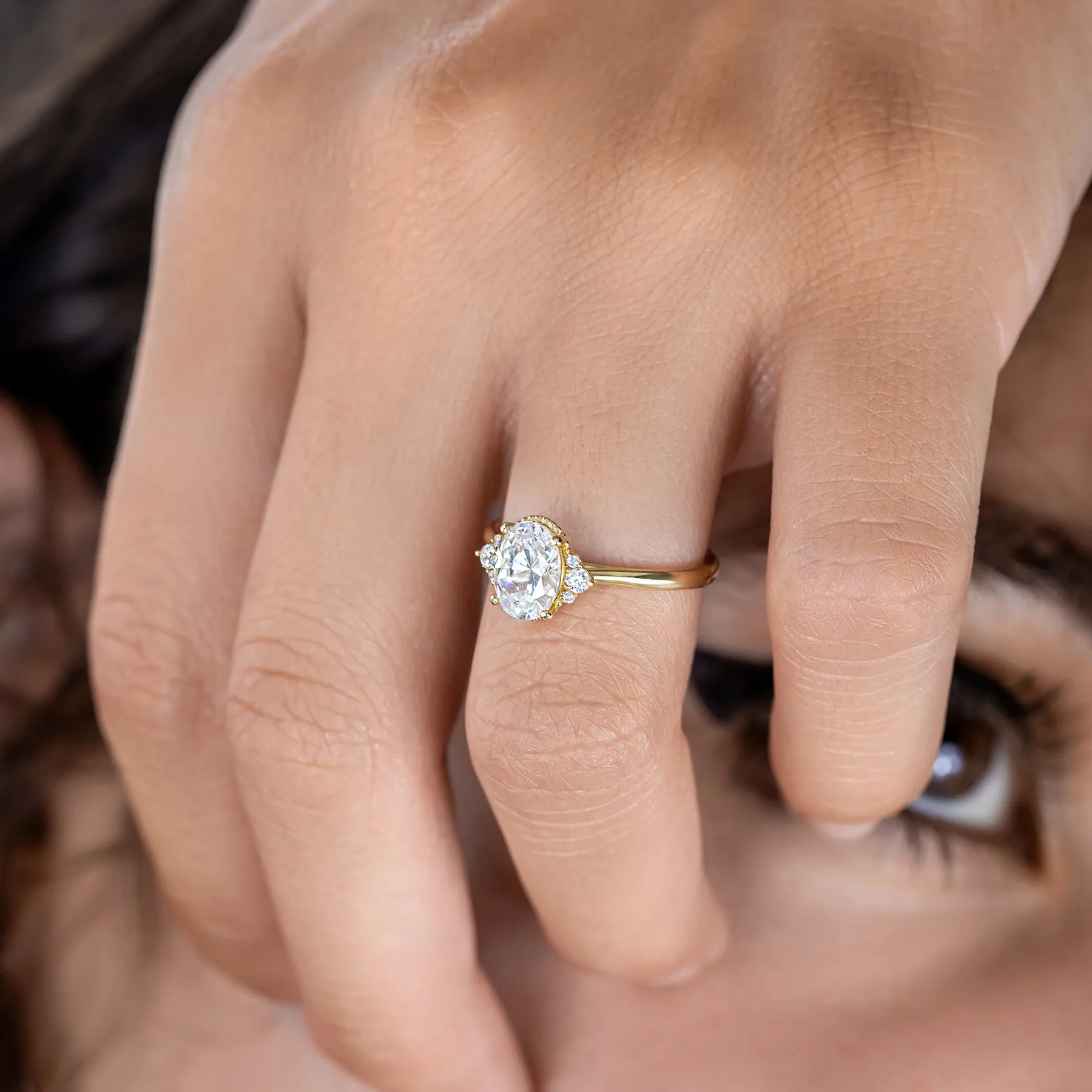 Mayfair ~ Oval Side Stone Ring