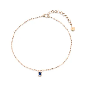 MINI ME DIAMOND & BLUE SAPPHIRE HALO DROP PENDANT