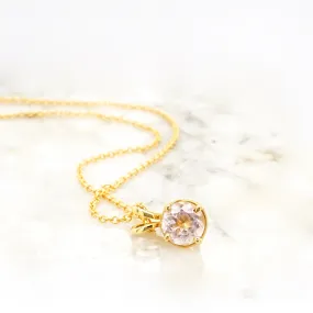Morganite Pendant -  Morganite Solitaire Pendant - Gold Morganite Pendant