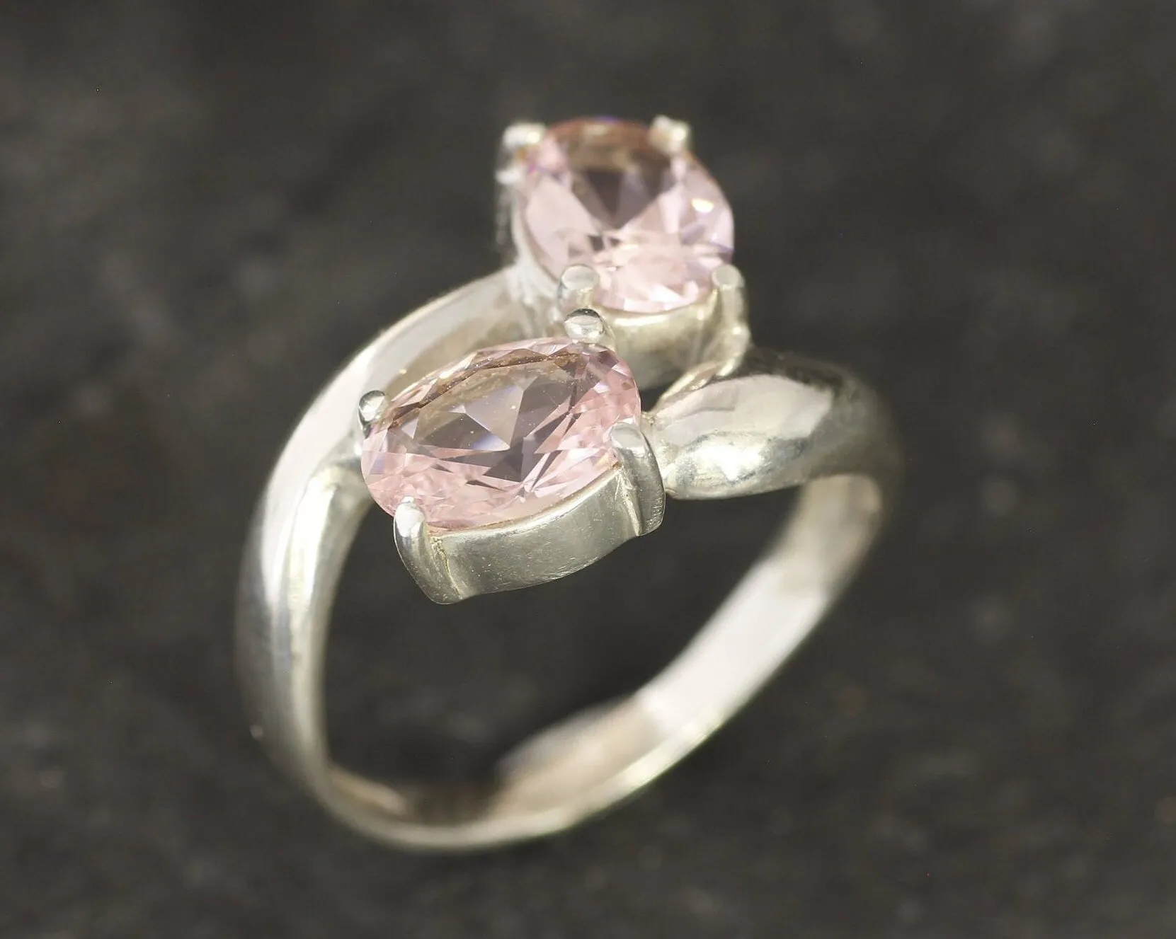 Morganite Ring - Pink Bypass Ring - Classic Oval Ring