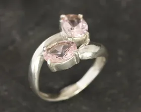 Morganite Ring - Pink Bypass Ring - Classic Oval Ring