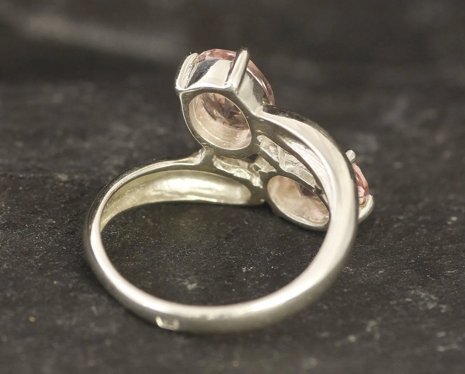 Morganite Ring - Pink Bypass Ring - Classic Oval Ring