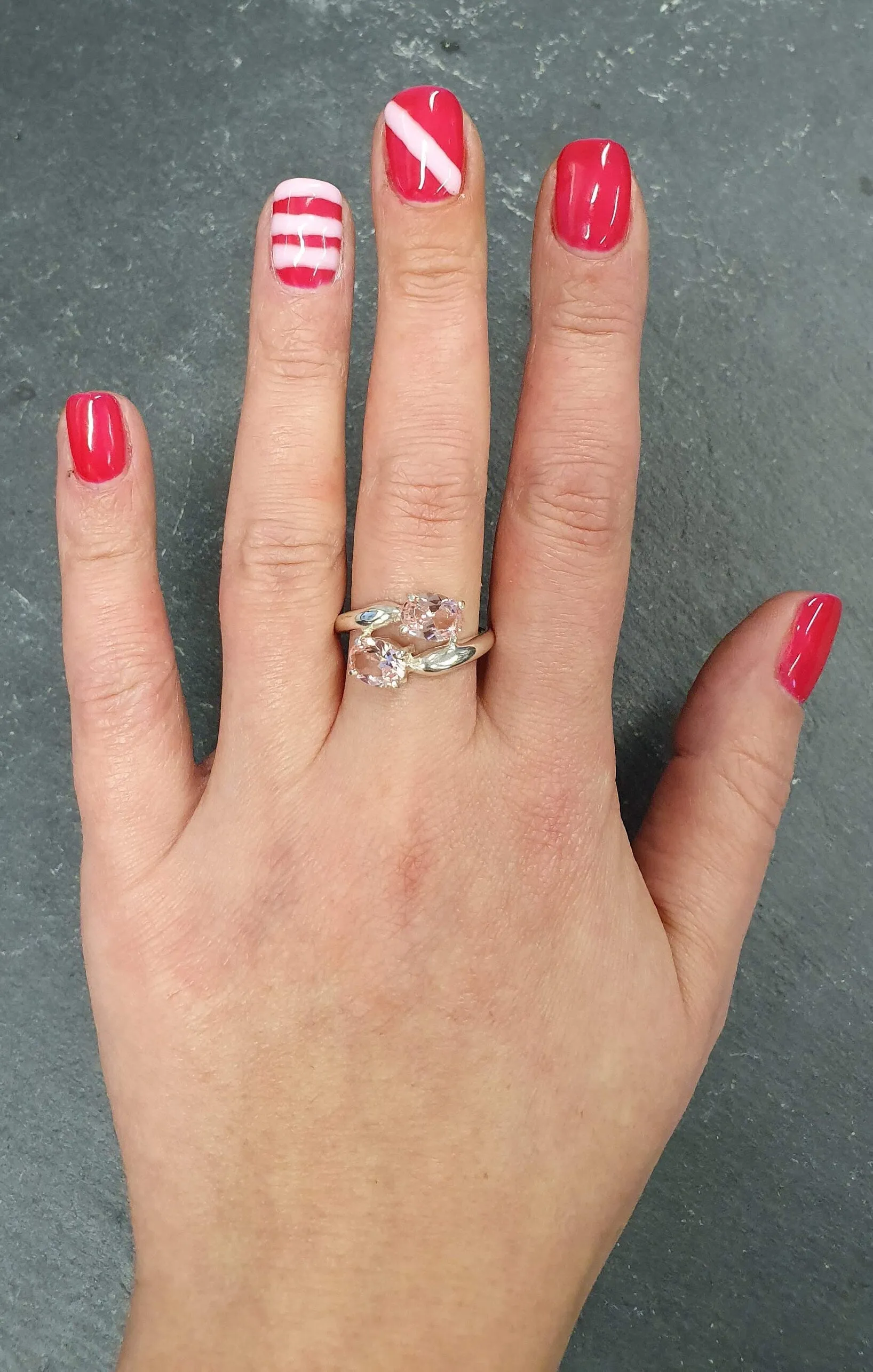 Morganite Ring - Pink Diamond Ring - Pink Bypass Ring