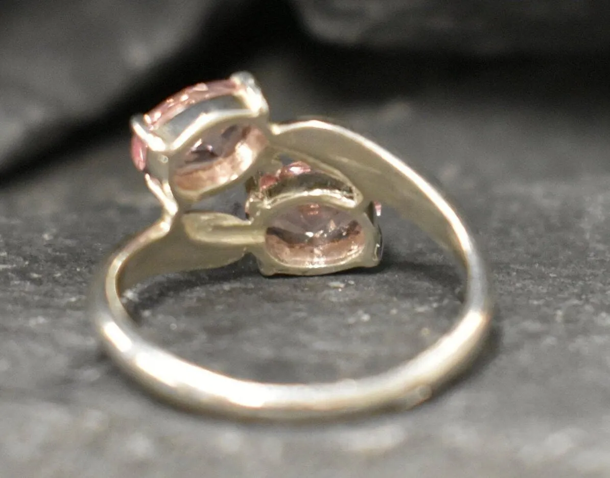 Morganite Ring - Pink Diamond Ring - Pink Bypass Ring