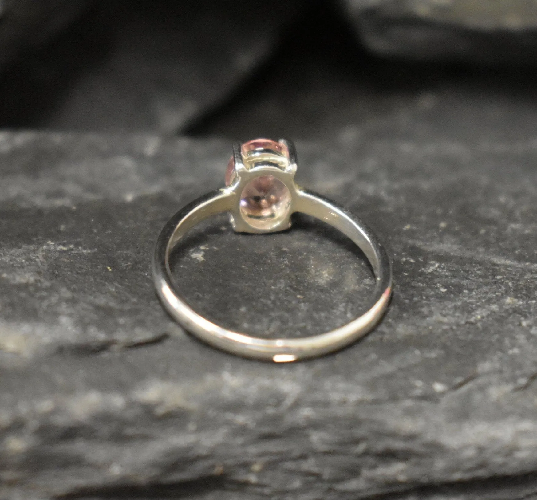 Morganite Ring - Pink Solitaire Ring - Oval Morganite Ring
