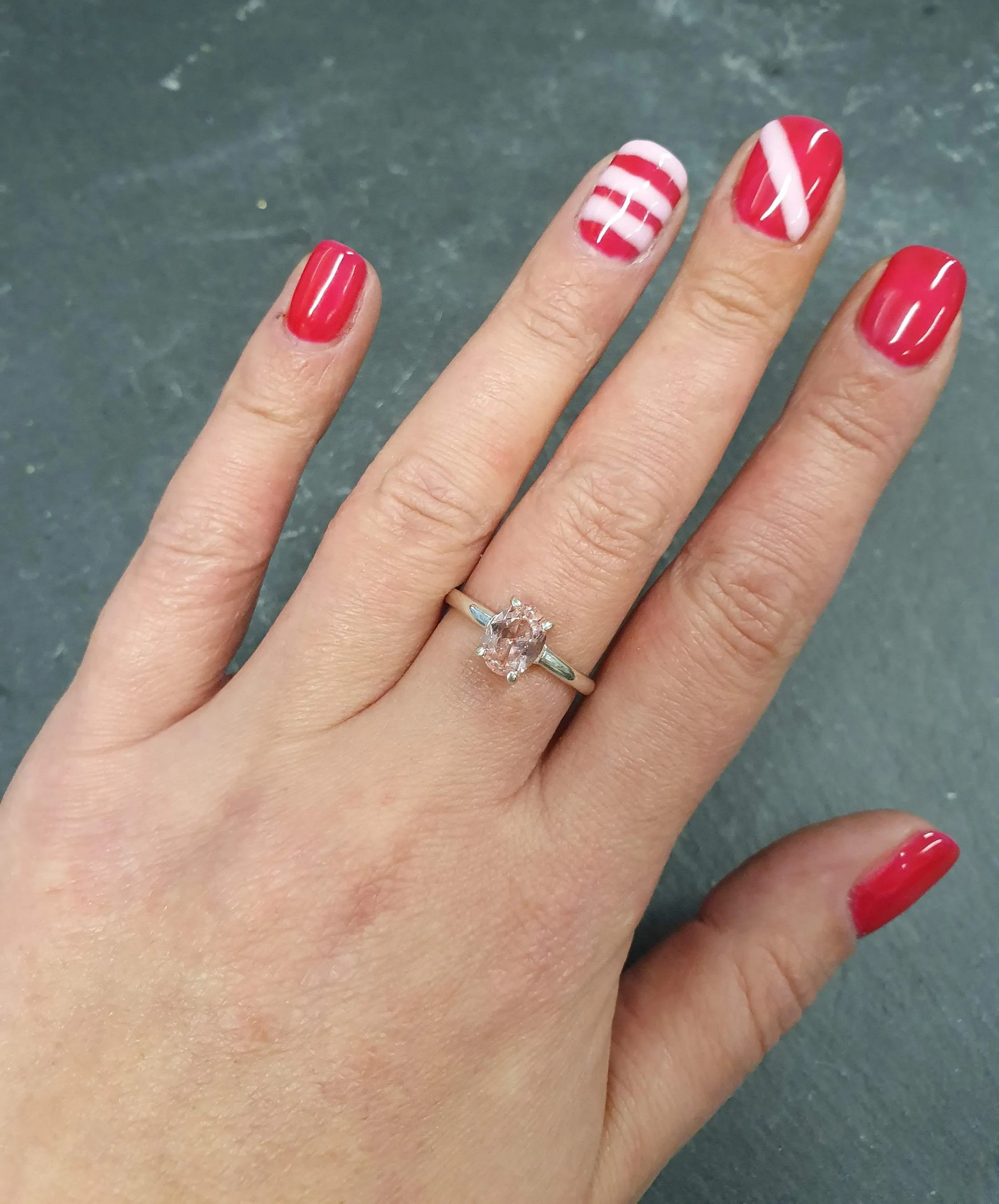 Morganite Ring - Pink Solitaire Ring - Oval Morganite Ring