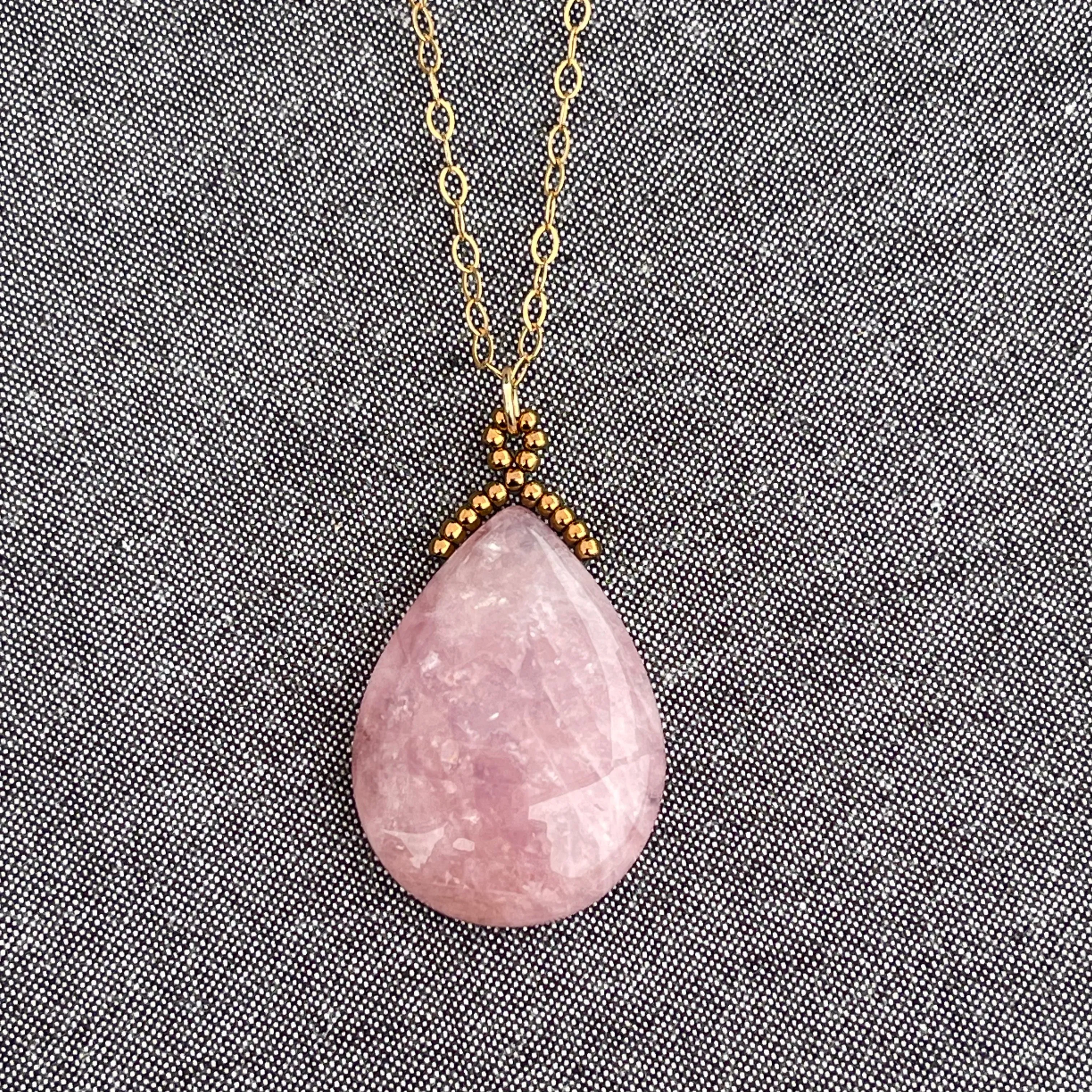 Morganite Teardrop Pendant