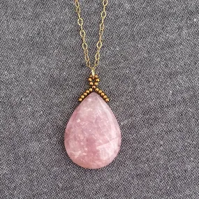 Morganite Teardrop Pendant