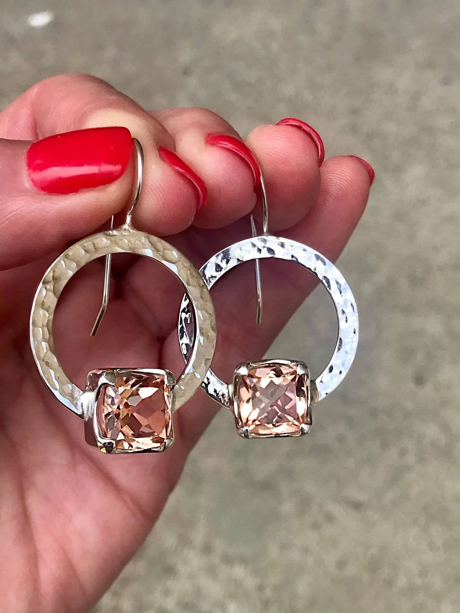 Morganite Trilogy Earrings
