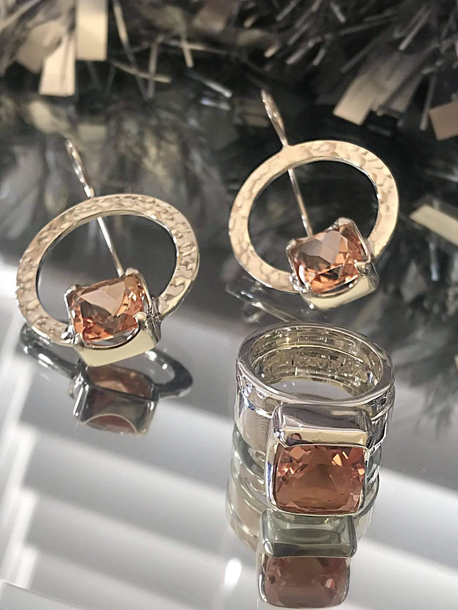 Morganite Trilogy Earrings