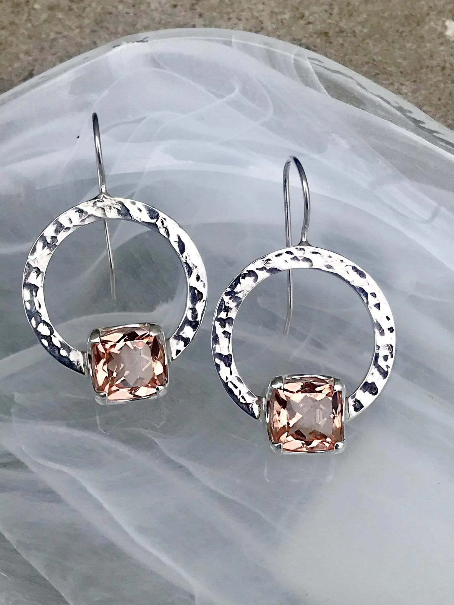 Morganite Trilogy Earrings