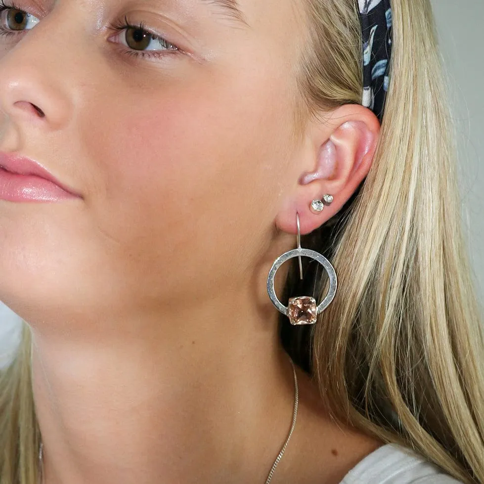 Morganite Trilogy Earrings