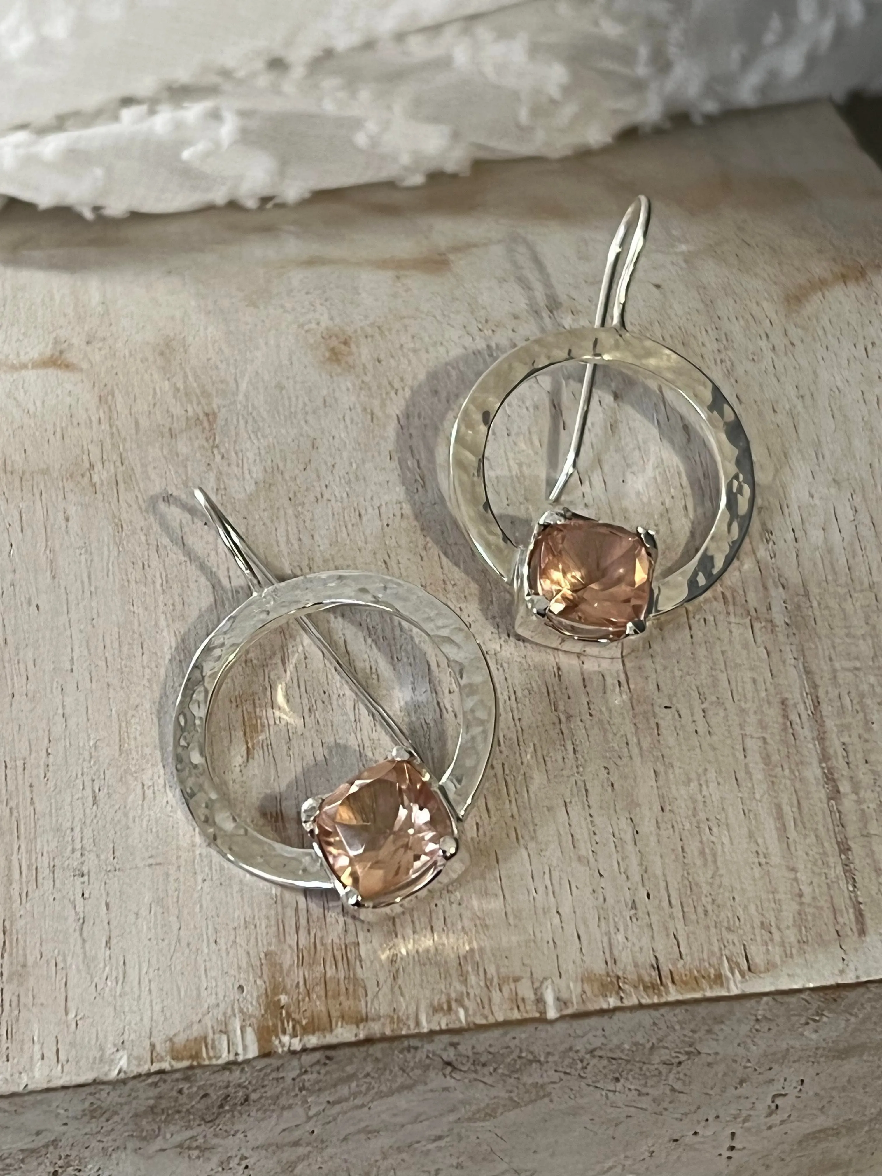 Morganite Trilogy Earrings