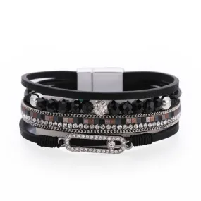 Multilayer Bohemian Beaded Rhinestone Bracelets in Variety Of Colors