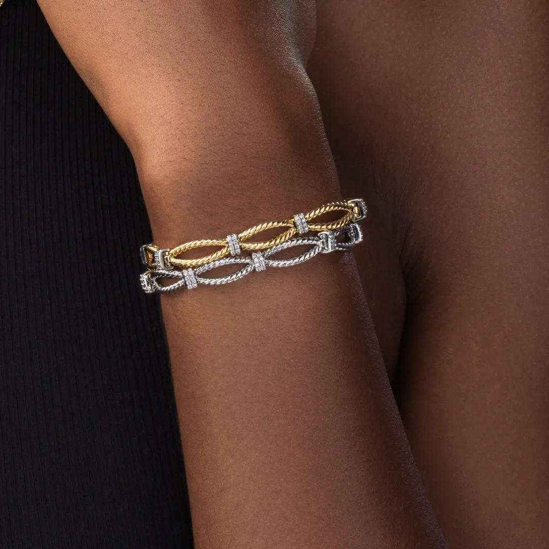 Nautical Rope Bracelet with Diamonds