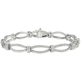 Nautical Rope Bracelet with Diamonds