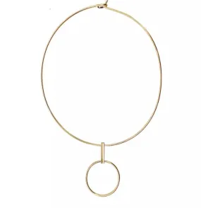Necklaces - Gold Circle Drop Choker