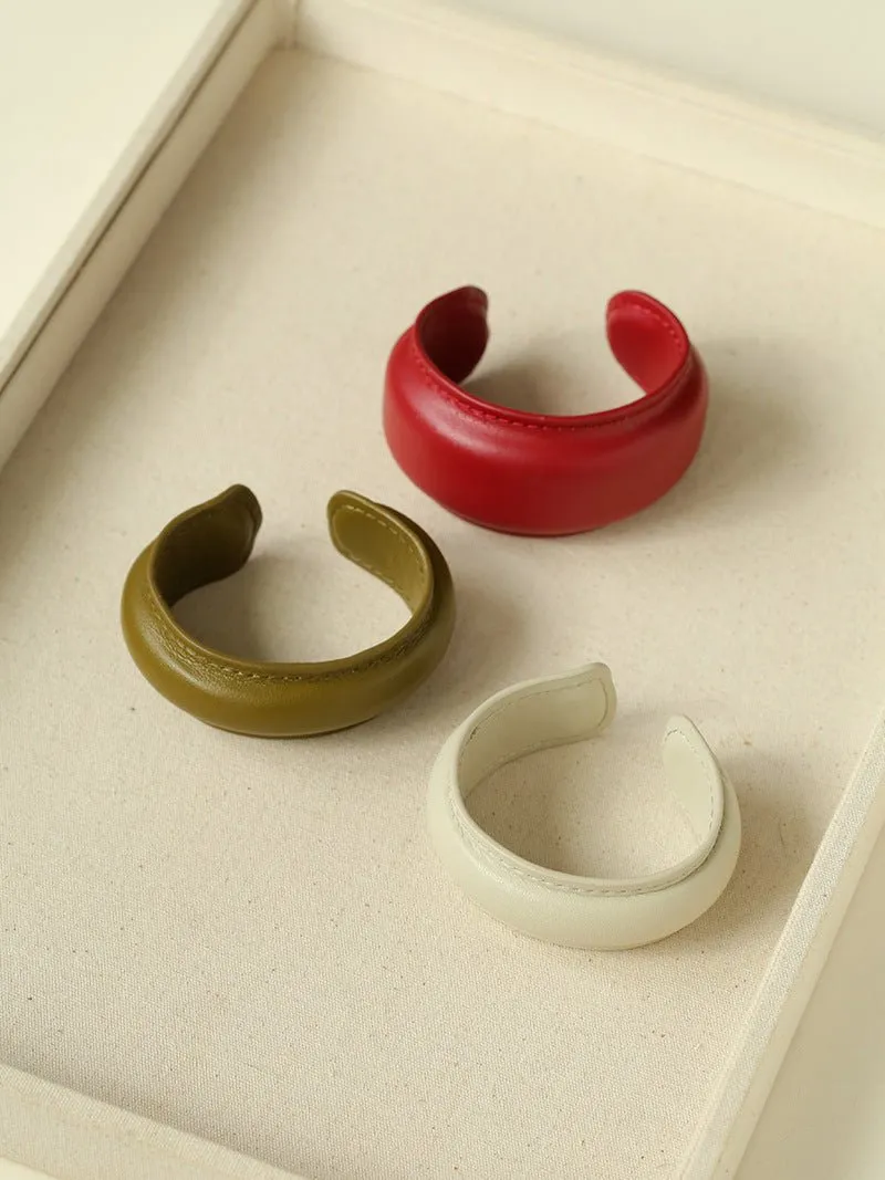 New Angora Red Leather Bracelet