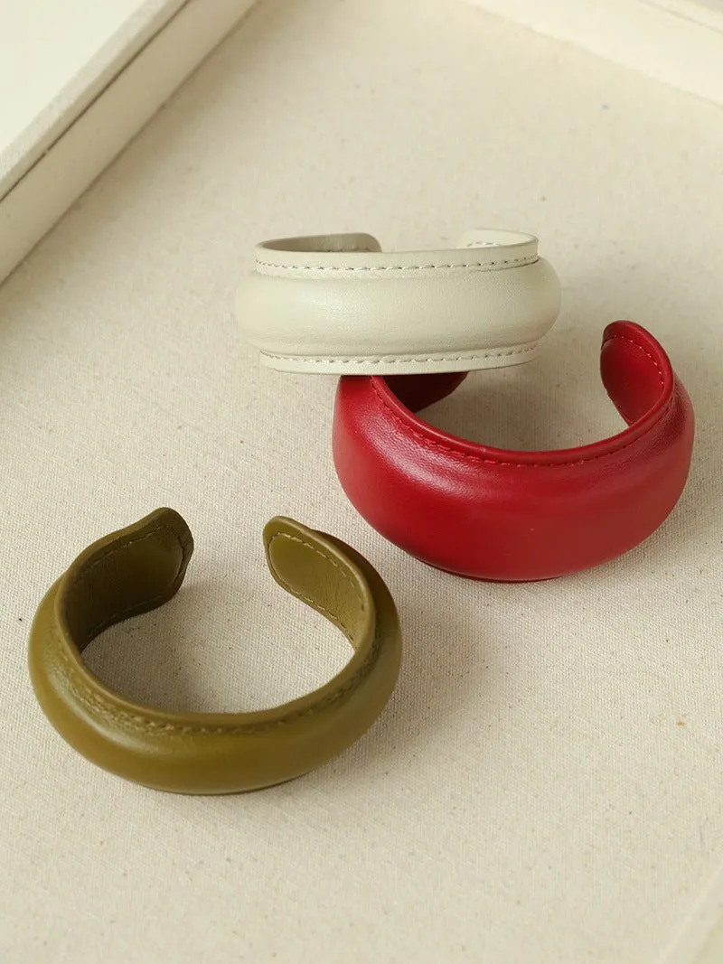 New Angora Red Leather Bracelet