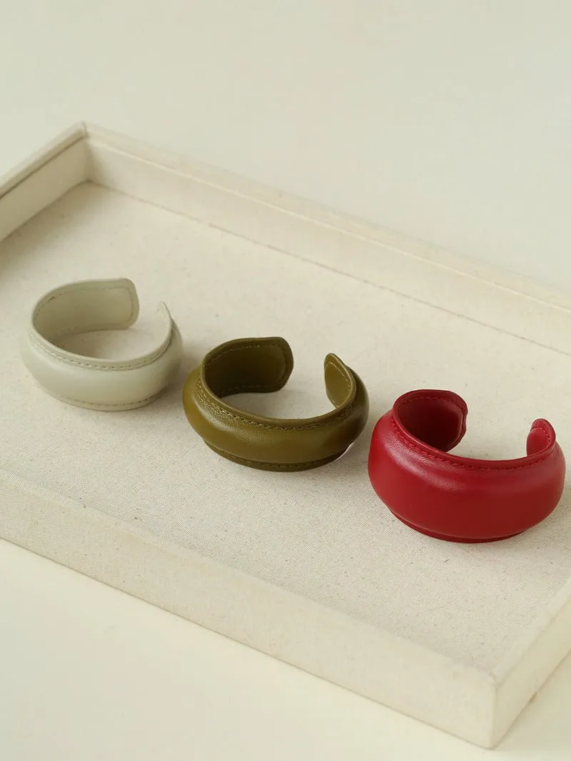 New Angora Red Leather Bracelet