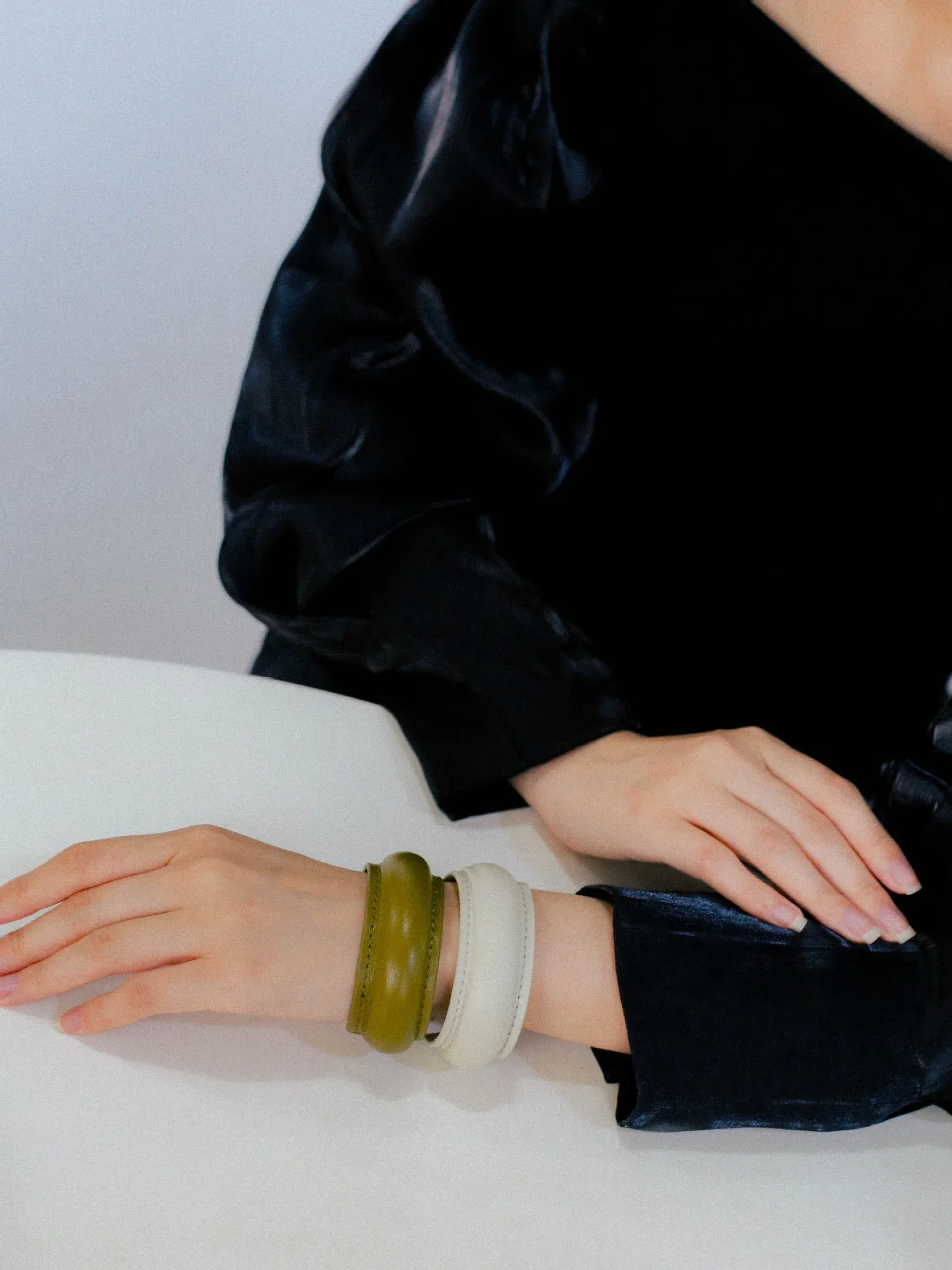 New Angora Red Leather Bracelet