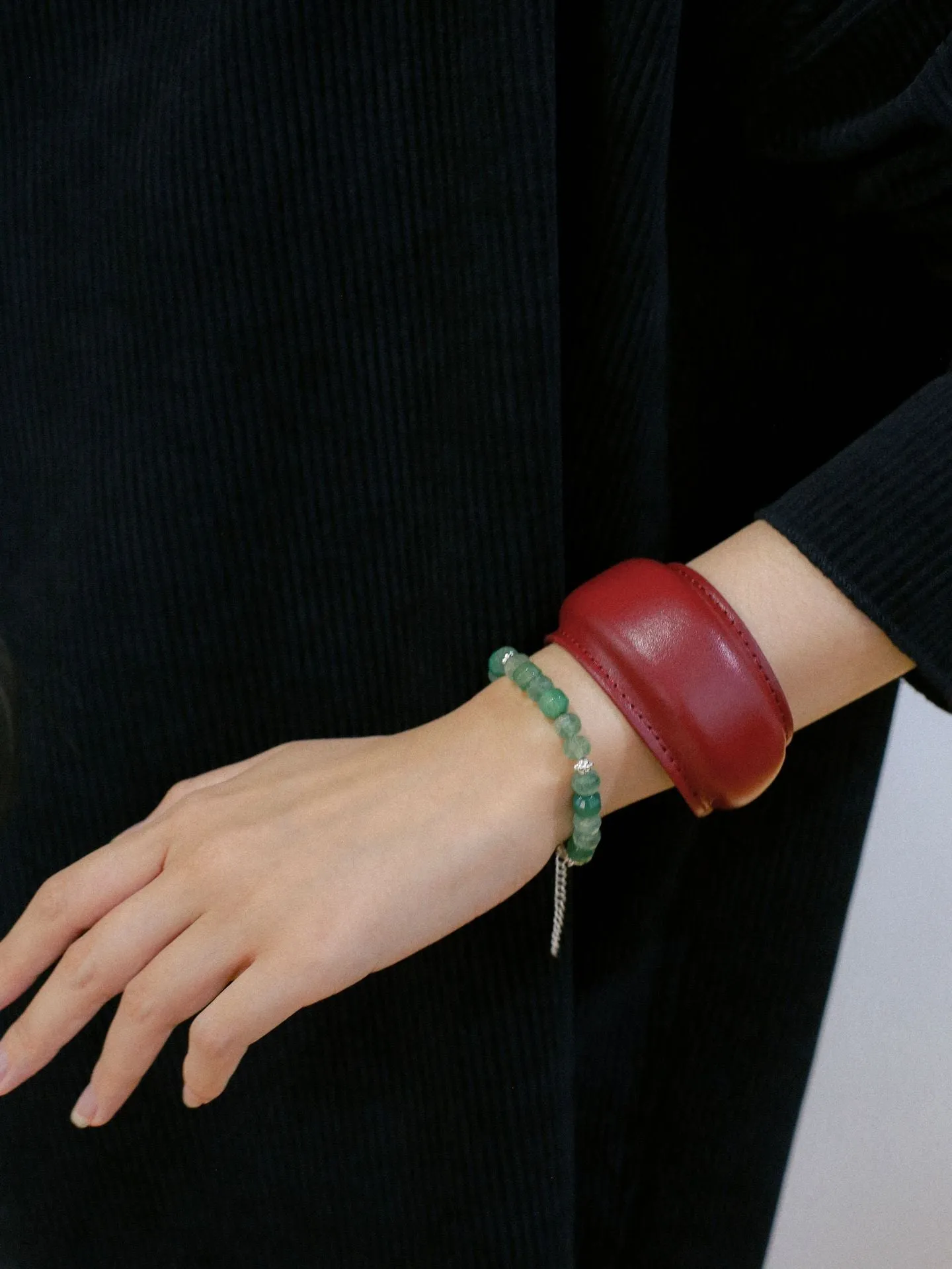 New Angora Red Leather Bracelet