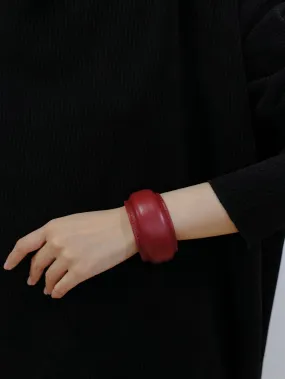 New Angora Red Leather Bracelet