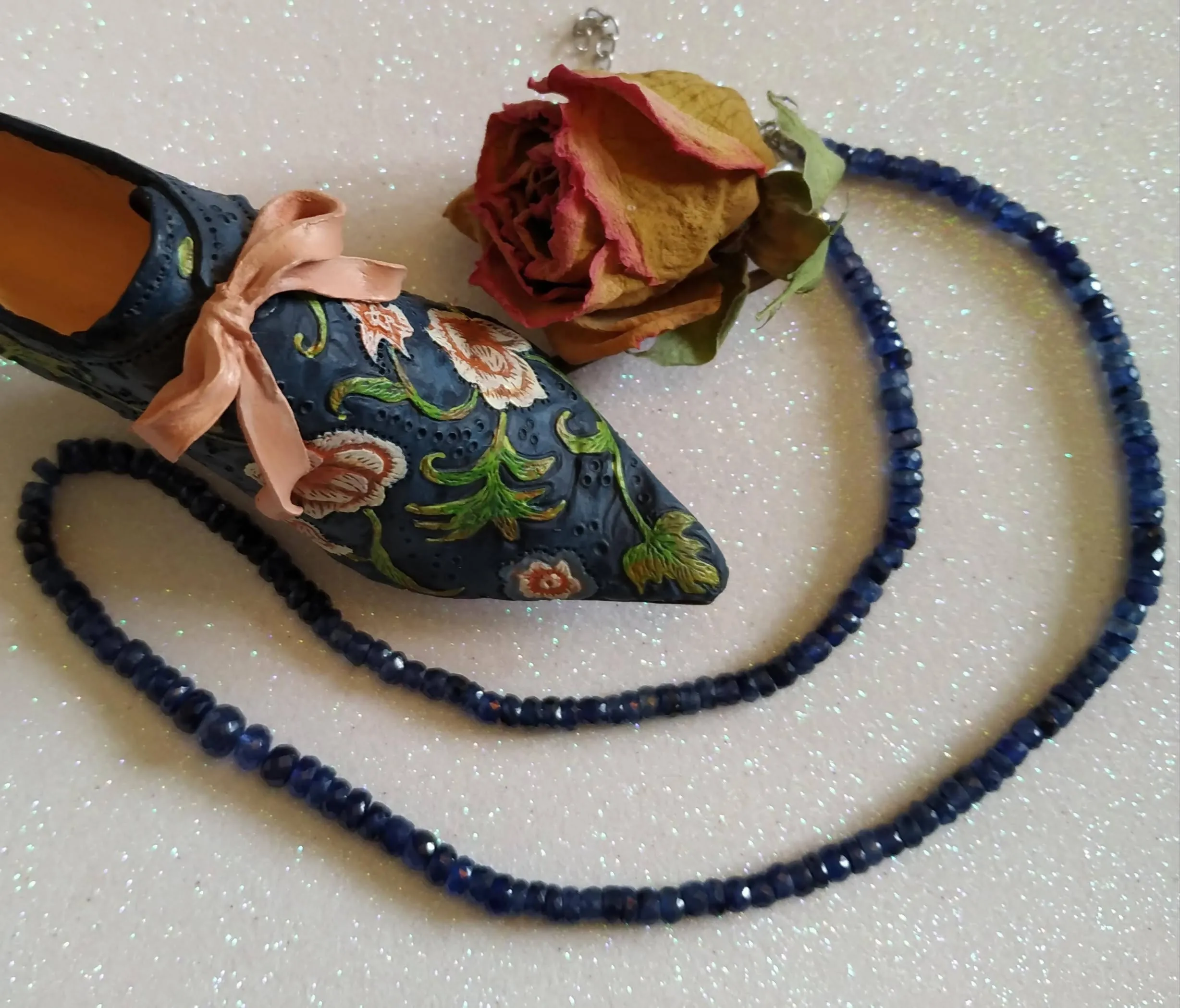 New Sapphire (Rnd) Adjustable Necklace (Size 18 with 2 inch Extender) in Sterling Silver with Lobster Lock 100.00 Ct.