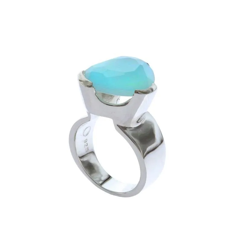 ORIGINAL TRI CUT GEMSTONE RING - AQUAMARINE