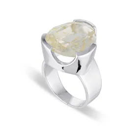 ORIGINAL TRI CUT GEMSTONE RING - RUTILATED QUARTZ