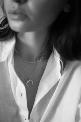 PAPERCLIP   WISH MOON NECKLACE | SET SILVER