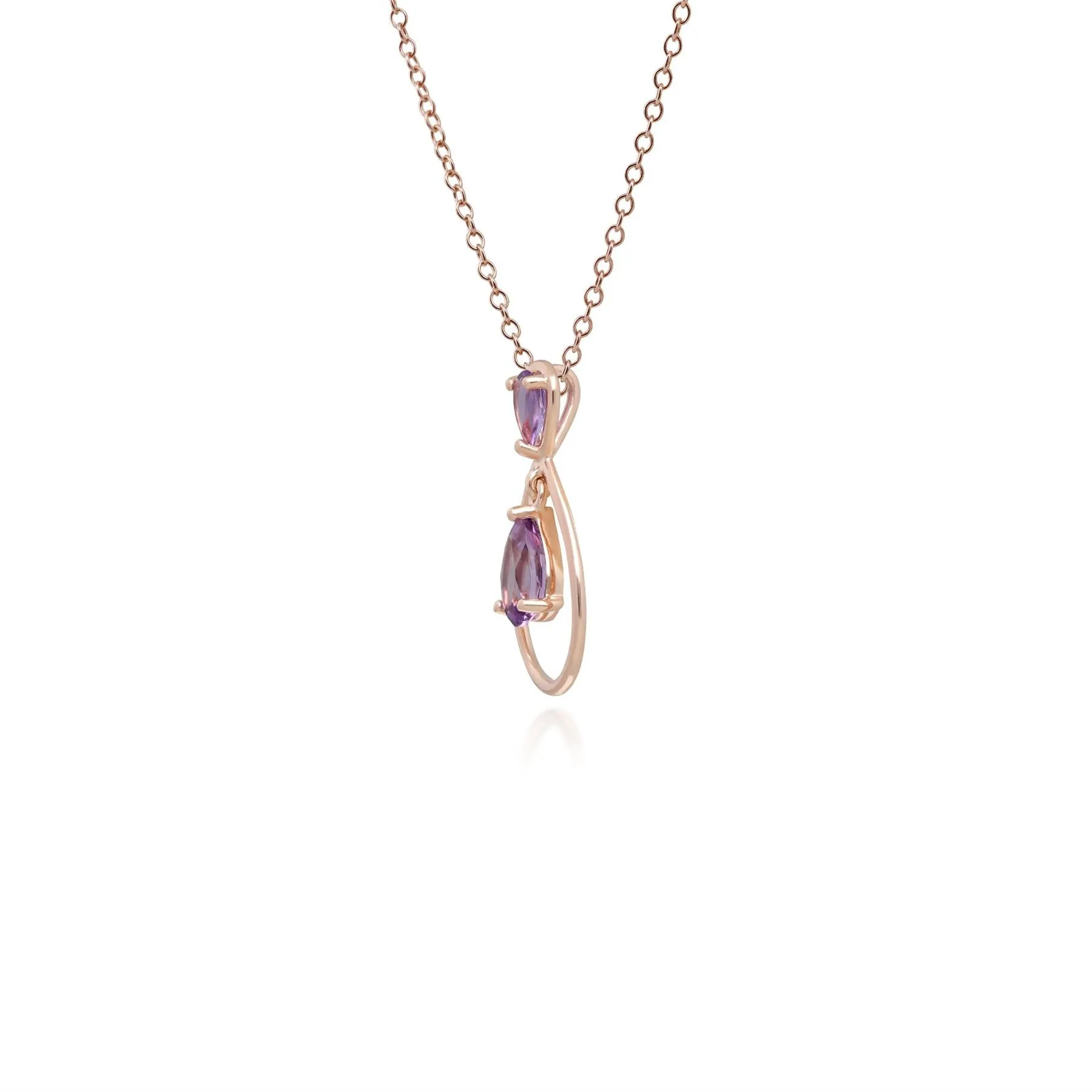 Pendentif Classique Or Rose 375 Améthyste Poire